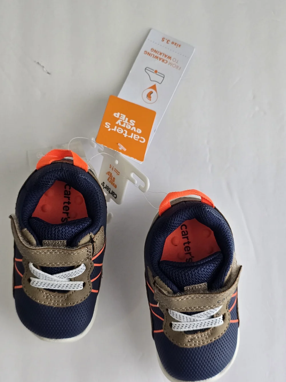 Carter's Navy and Tan Light-Up Toddler Sneakers